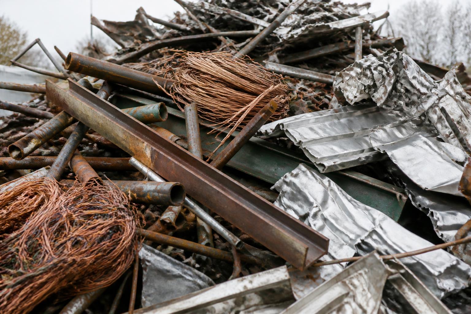 Scrap metal sorted for recycling